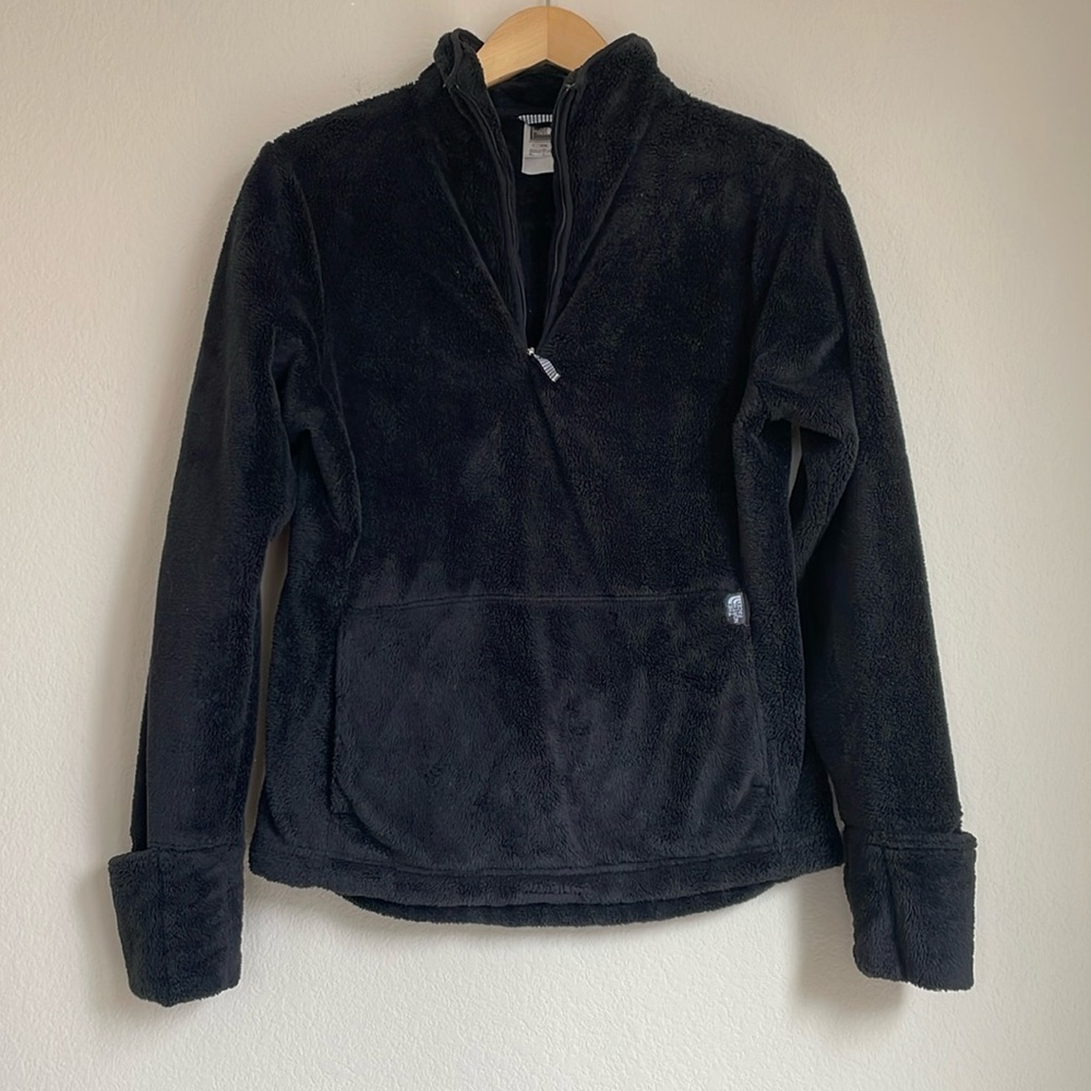 The North Face Fleece Black Quarter Zip Pull Over Top Size Medium